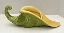 Royal Haeger Cornucopia Horn of Plenty Yellow Green Vintage MCM Planter SALE!