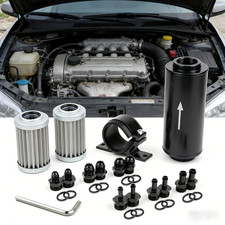 Universal Inline Fuel Filter 100 Micron With Barb12 38 516 Fitting Adapter