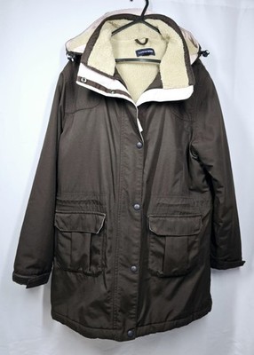 Lands End Mantel Damen Squall Parka Regen gesteppt Fleece gefüttert Größe 10/12 Medium
