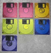 Verbatim DataLife 3.5" Neon Translucent Floppy Disks Lot of 7 1.44MB HD