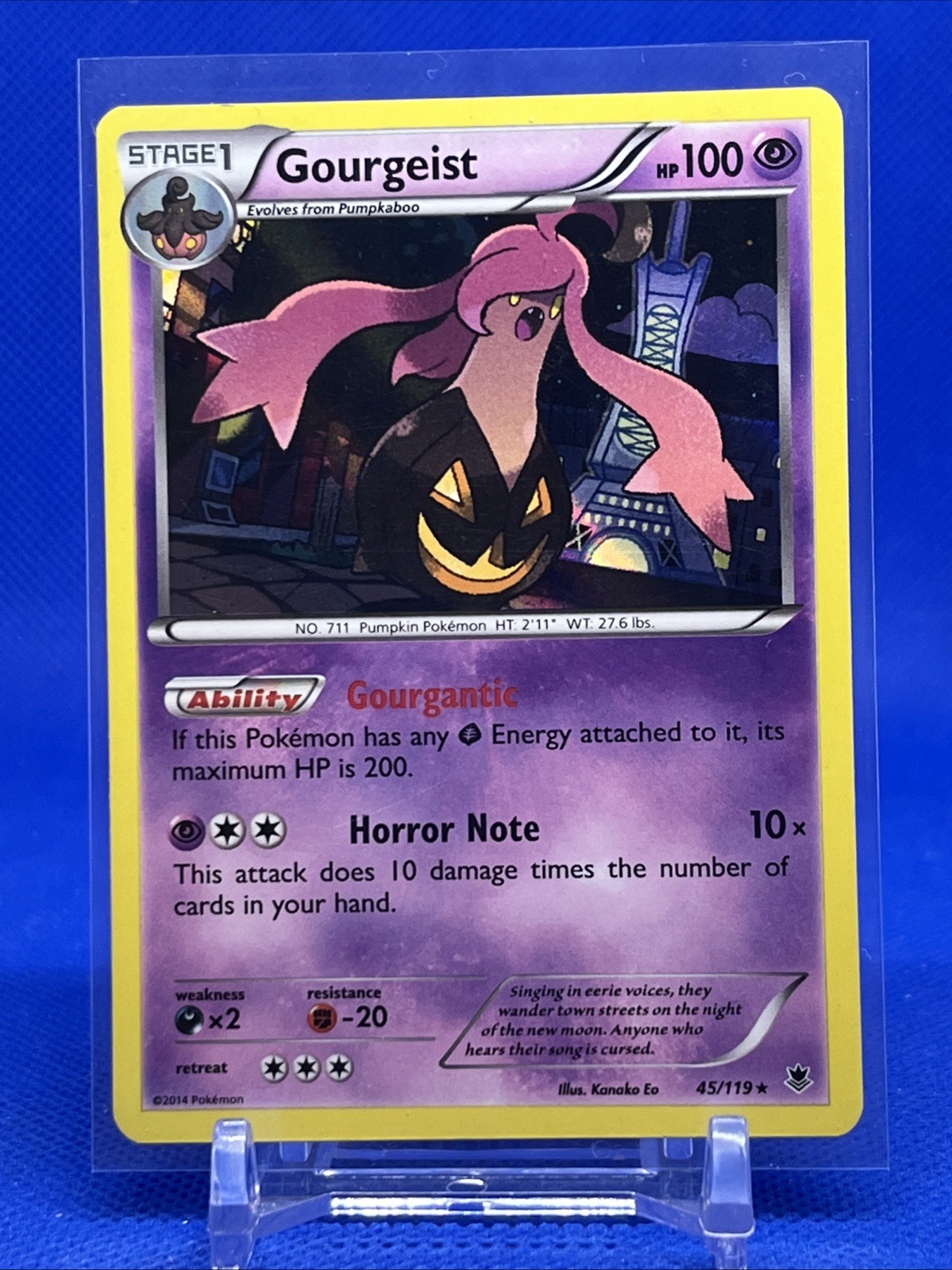 GOURGEIST 45/119 XY Phantom Forces - HOLO Rare 2014 Pokemon Card - NM