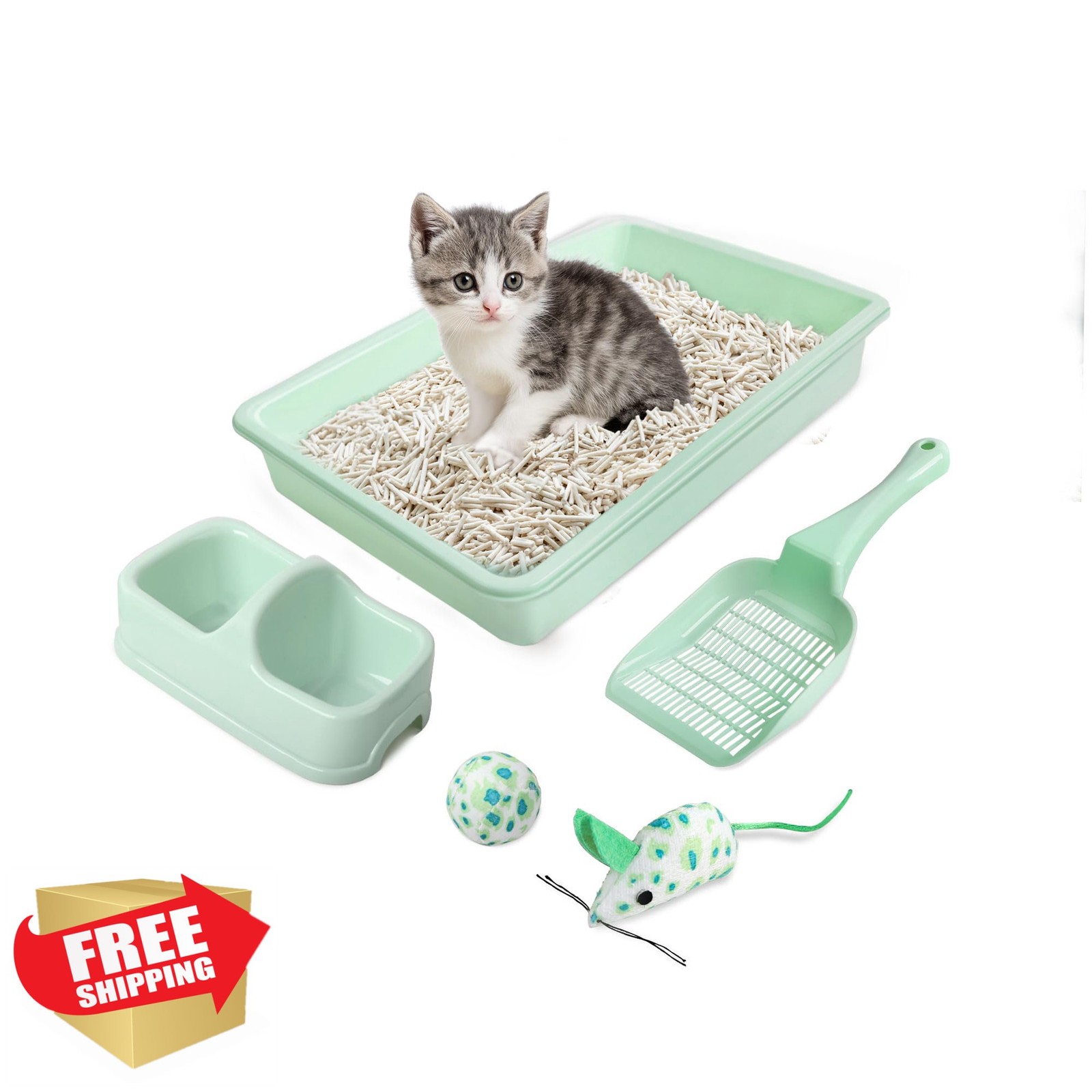 Kit Kitten Scoop Feeding Bowl Toy Starter Set