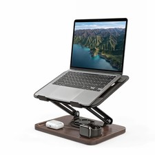 Adjustable Foldable Laptop Stand 360 Rotating Base Ergonomic Riser 15.6 Inch