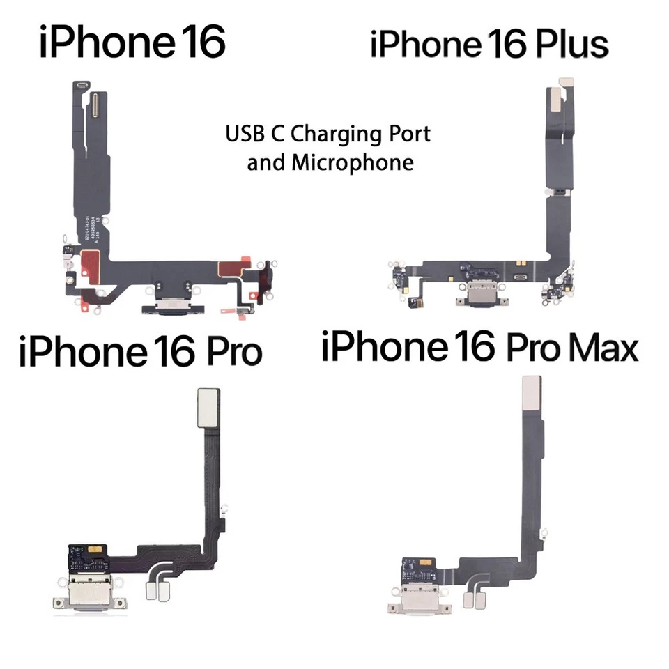 TECH REPAIR LAB iPhone 16, 16 Plus, 16 Pro, 16 Pro Max, 16e USB C Charging Port Dock Replacement
