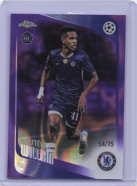Estevao Willian 25/26 Topps Chrome Uefa Purple Rookie Refractor #/75 RC Chelsea