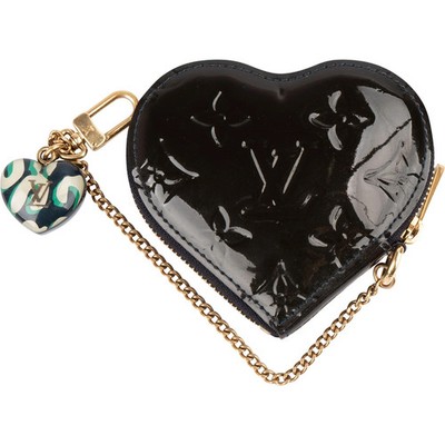 Louis Vuitton Monogram Vernis Leather Coeur Heart Coin Purse Bag Charm Tasche
