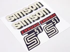 Simson S51 Enduro Sticker Decor GDR Moped gasoline resistant 4 Pieces Cream/Black