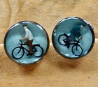 designer signed PAUL SMITH 3D bicycle resin cab. silver tone mens cufflinks -778