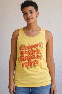I Support The Girls Gays and Theys Tank Top | 100% Cotton | Size 2XL