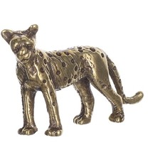Brass Cheetah Decor Vintage Decoration Sculptures Leopard Figurine