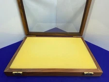 Vintage Wooden Glass-Top Display Case – Foam-Lined Interior