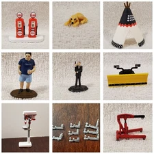 Diorama 1/64 1:64 Accessories Garage Tires People Hitches Pumps Signs Mechanics