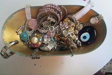 Jewelry Craft Lot Junk Broken Watches, RS, Earrings, Bracelets, 1.5 Lbs