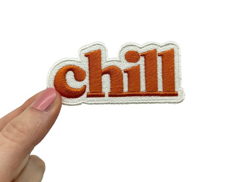 Oranger Chill Patch | Retro Spruch Vintage Patches, Hippie Aufnäher Bügelbilder - Bild 3 von 6