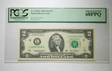 2003A $2 San Francisco PCGS 68 PPQ Dual Birth Years Note 20091948