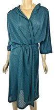 Prism Size 4 Hooded Teal Green Sashed Robe Short Sleeve Lightweight MSRP $1425