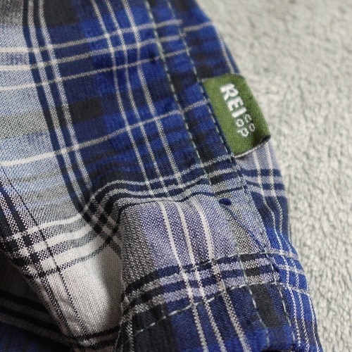 REI Coop Shirt Boys XS (6-7) Blue Plaid Long Sleeve Button Up Casual - Picture 11 of 12