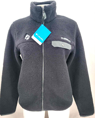Northwestern University Wildcats Black Columbia Full Zip Fleece Jacket Womens XL