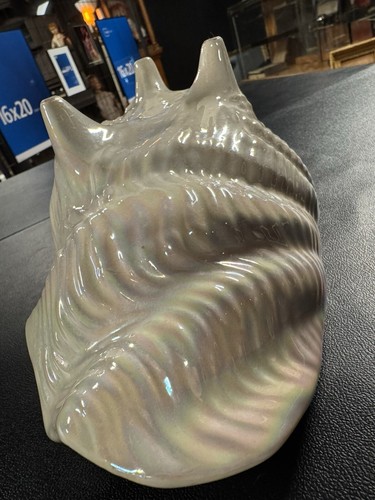 Lusterware Porcelain Vintage Long Footed Clamshell Vase Made In USA #118 - Picture 12 of 14