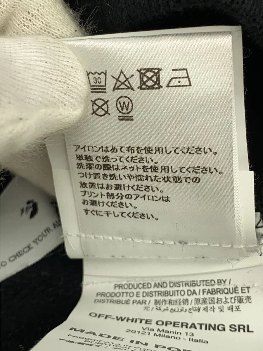 Felpa con cappuccio OFF WHITE S cotone nero OMBB037R21FLE001 usata