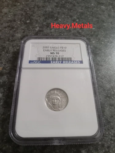 2007 $10 US Platinum Eagle 1/10 oz MS70 NGC EARLY RELEASE LOW PRICE!!