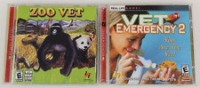 2x Lote Zoo Vet & Vet Emergency 2 Escolástico PC Computadora Educación Juego 2002 2005