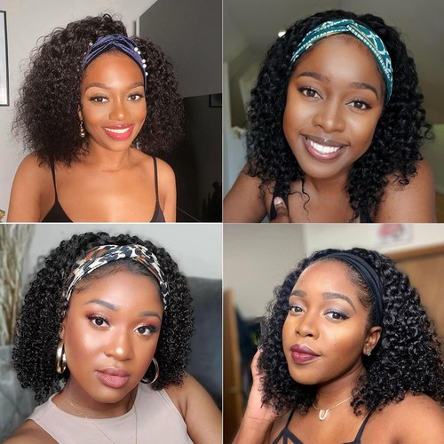 Deep Wave Headband Wig Human Hair 10 Inch Curly Headband Wigs for Black Women... - Picture 7 of 7