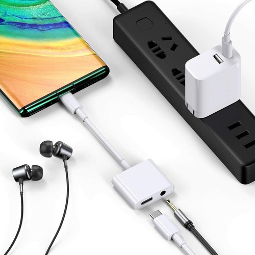 USB Type C To 0 1/8in Aux Audio Adapter Headphones Charger For Huawei Xiaomi - Picture 9 of 9