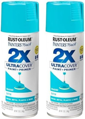 315395 Painter's Touch 2X Ultra Cover Spray Paint, 12 oz, Satin Seaside (Pack of