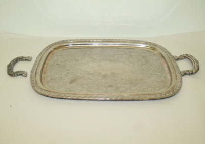 Vintage Odedia versilbertes Tablett ~ gebrochener Griff ~ 21'' x 12'' (DEB3)