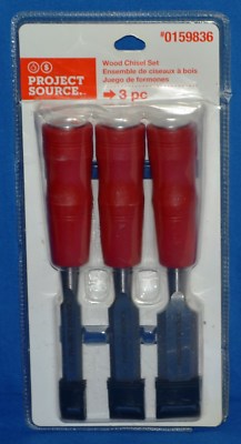 Project Source 3 Piece Wood Chisel Set 1/2 3/4 & 1 Inch
