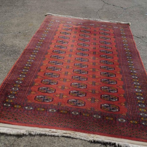 4'3 x 6'4 Vintage Turkmen Wool Bokhara Rug (HANDKNOTTED)