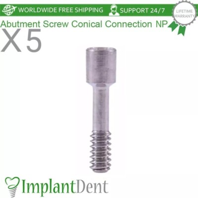 5x Dental Prosthetic Screw For Narrow Platform Conical Connection Hex 2.25mm