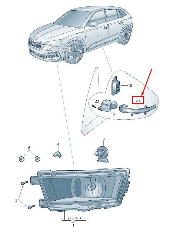 Genuine SKODA Karoq Right Mirror Indicator 565949102 for sale  