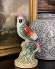 Splendid Rare 19C English Staffordshire Tropical Parrot Parakeet Macaw Bird 9” — photo 2