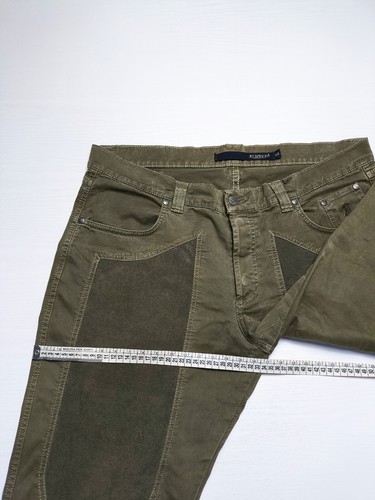 JECKERSON Jeans Uomo Toppe Alcantara Verdi Militare Cachi Taglia 40 / 54 ITA - Zdjęcie 12 z 13