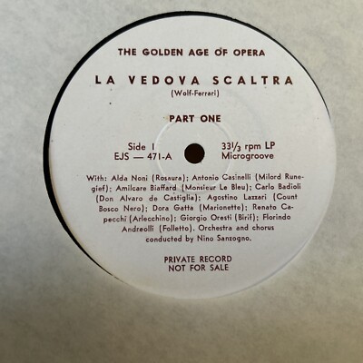 LA VEDOVA SCALTRA EJS 471 THE GOLDEN AGE OF OPERA PRIVATE RARE VTG #63