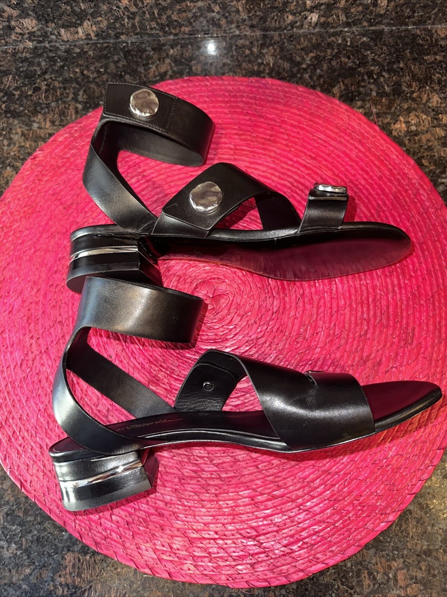 Phillip Lim Vero Cuoio Black Sandals US EU 38 New Hook