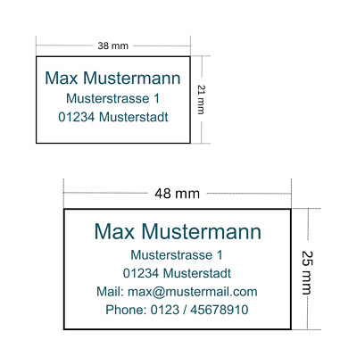 500 o. 1000 personalisierte Adressaufkleber - 38x21 mm o. 48x25 mm - nachhaltig