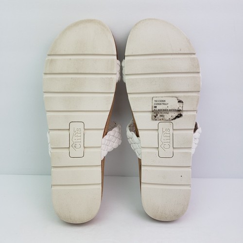 Cliffs By White Mountain Truly Womens Size 9 White Slip On Slide Sandals - Picture 8 of 13
