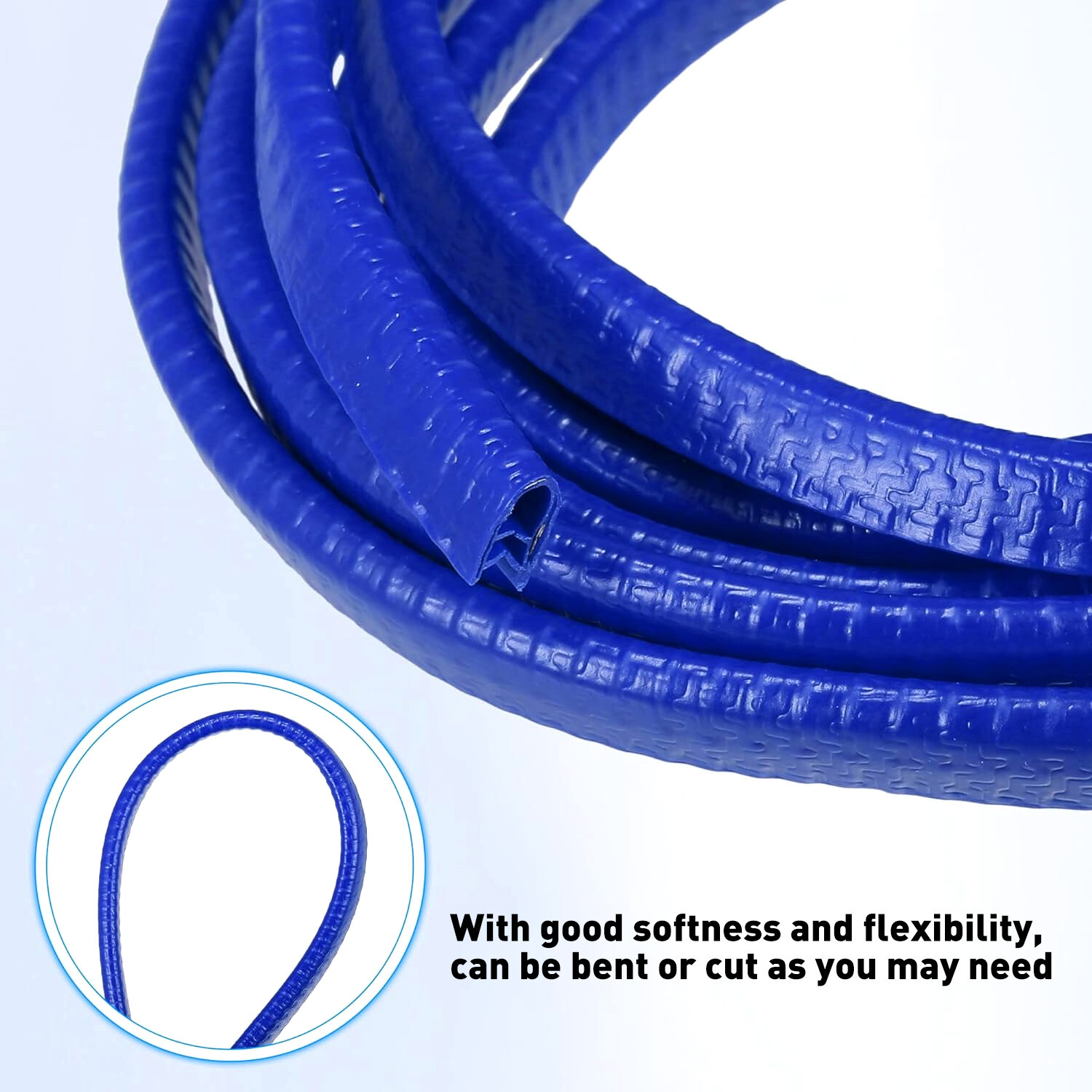 60 Feet Car Door Edge Moulding Trim Lock Guard Rubber Seal Protector Strip Blue