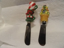 2 Cheese Spread Knifes=1 Winter/Holidays, 1 Spring/Summer 5 inch each!