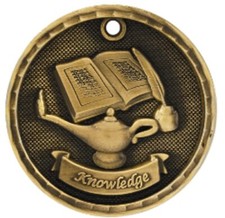 2" Lamp of Knowledge Medal Personalized Free