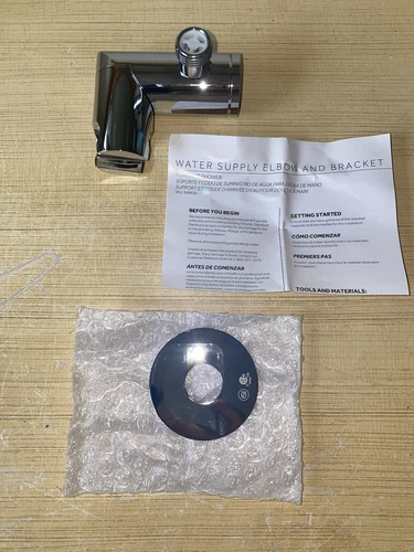 Signature Hardware Swivel Water Supply Elbow & Bracket for Hand Shower, Chrome - Picture 1 of 11