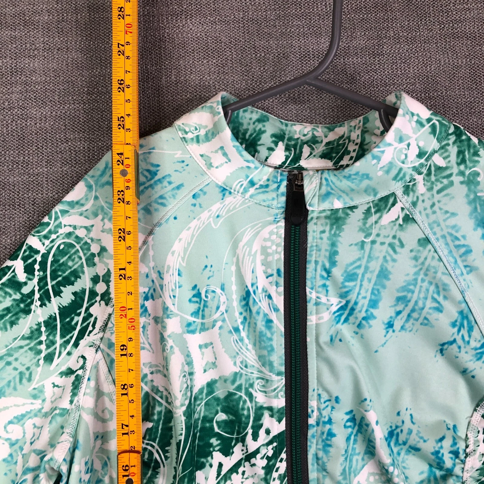 lole paisley graffiti wicking quick dry full zip athletic jacket