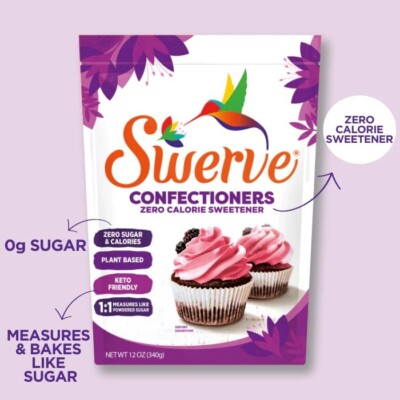 Swerve Confectioners Sugar Replacement Sweetener Substitute 0 Calories 12 Oz 1:1