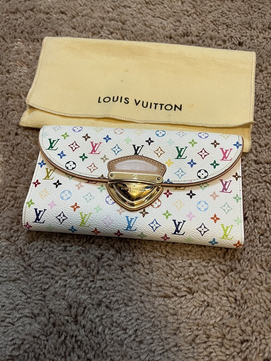 LOUIS VUITTON Multicolor Portefeuille Eugenie Wallet White LV