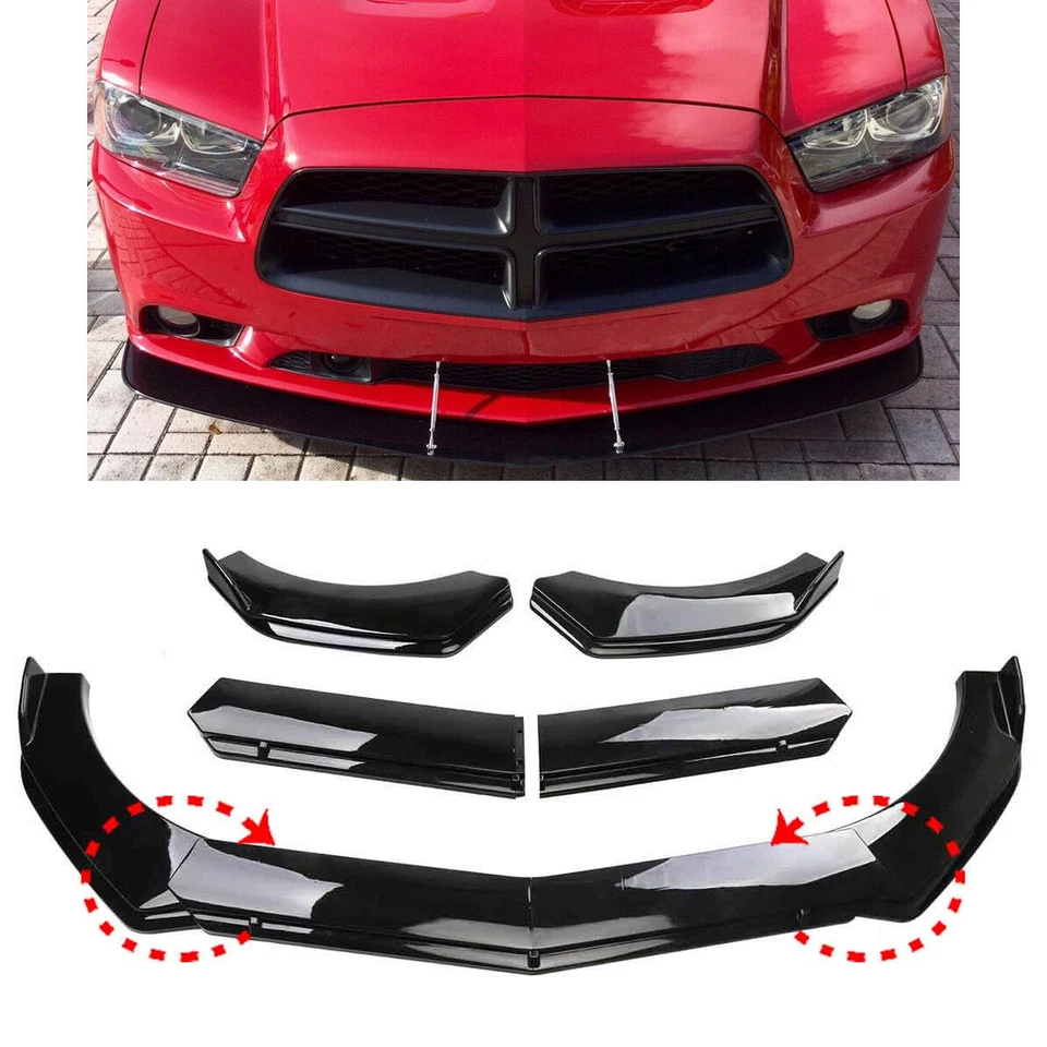 For Dodge Charger 2011-2014 Glossy Black Front Bumper Lower Lip Spoiler Diffuser Foto 2 de 4