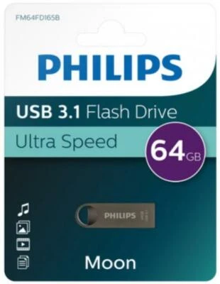 Philips USB Stick 64GB Speicherstick Moon Aluminium grau USB 3.1