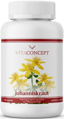 Johanniskraut-Extrakt 5000 mg I inklusive Hypericin I 180 Kapseln I VITACONCEPT